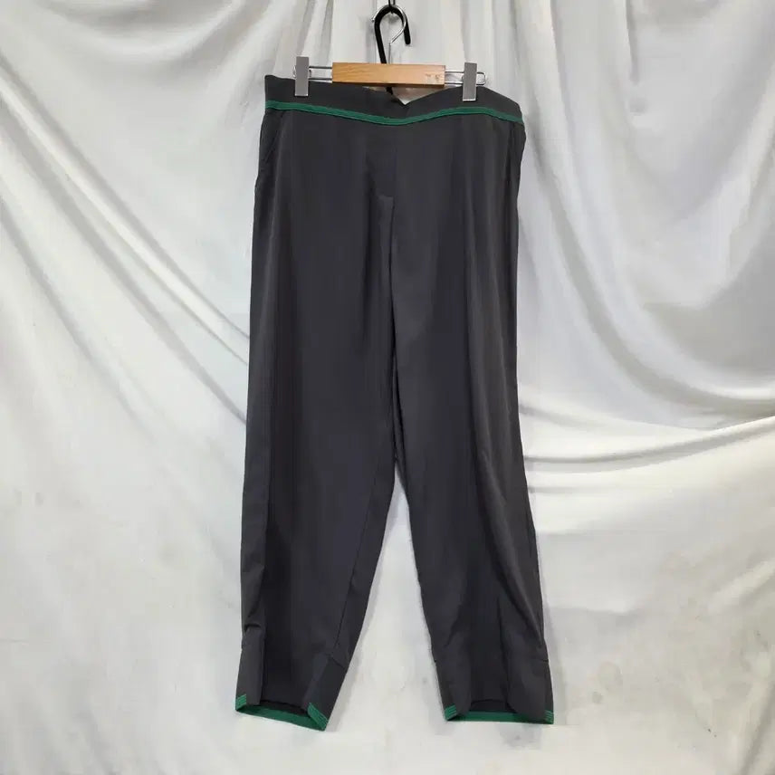 [BUNJANG] NnF Gray Trousers with Green Line Accent (Size 86/34) / NnF그레이 녹색 라인 포인트바지86(34)