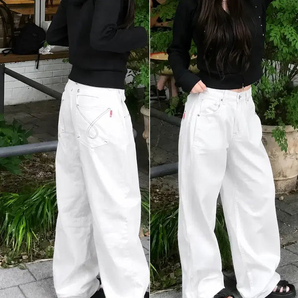 [BUNJANG] Pintuck Wide Denim Pants / 핀턱 와이드 데님 팬츠