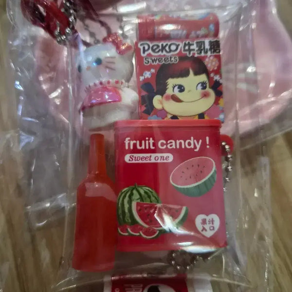 [BUNJANG] Sanrio Hello Kitty x Fujiya Peko Fruit Candy Pringles Keychain Set / 키티 페코 fruit candy 프링글스 키링 세트