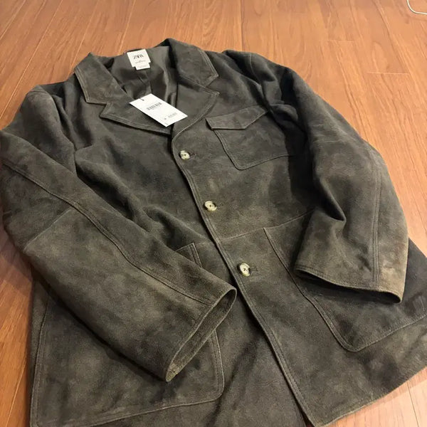 [BUNJANG] ZARA Suede Real Leather Jacket L / [판매] ZARA 스웨이드 리얼 레더 재킷 (새상품)