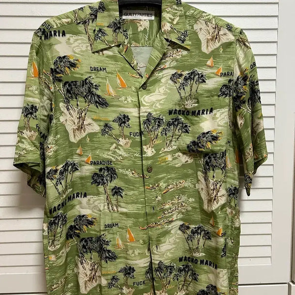 [BUNJANG] Wackomaria Open Collar Shirt Size M / 와코마리아 오픈카라 셔츠 m사이즈