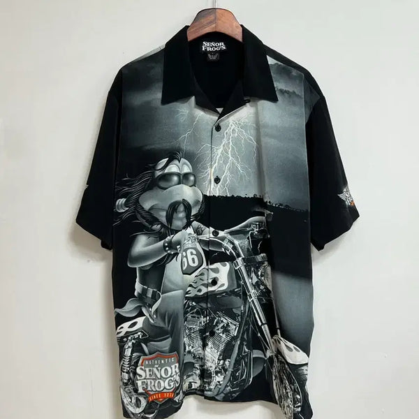 [BUNJANG] Senor Frog's Route 66 Motorcycle Shirt XL Black / 모터사이클 루트66 셔츠
