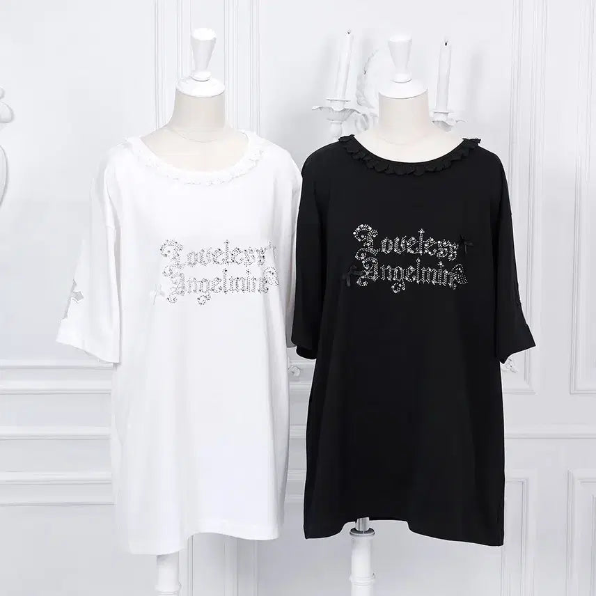 [BUNJANG] Lafary Angel Stone Short-Sleeve T-Shirt / Lafary 라파리 mine 엔젤 스톤 반팔 티셔츠