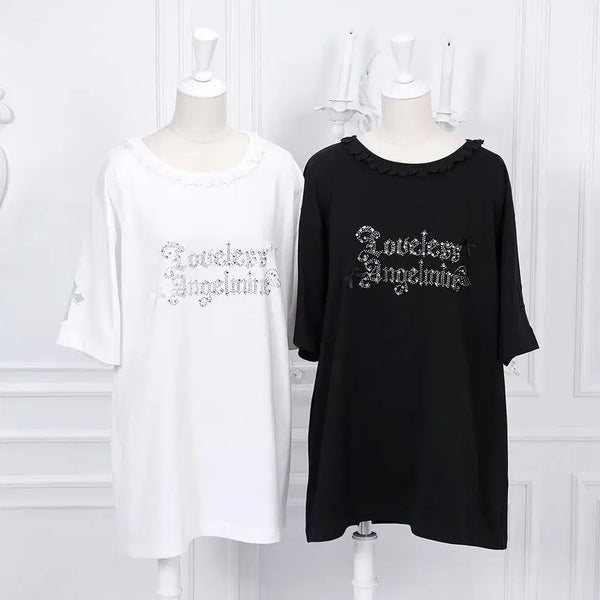 [BUNJANG] Lafary Angel Stone Short-Sleeve T-Shirt / Lafary 라파리 mine 엔젤 스톤 반팔 티셔츠