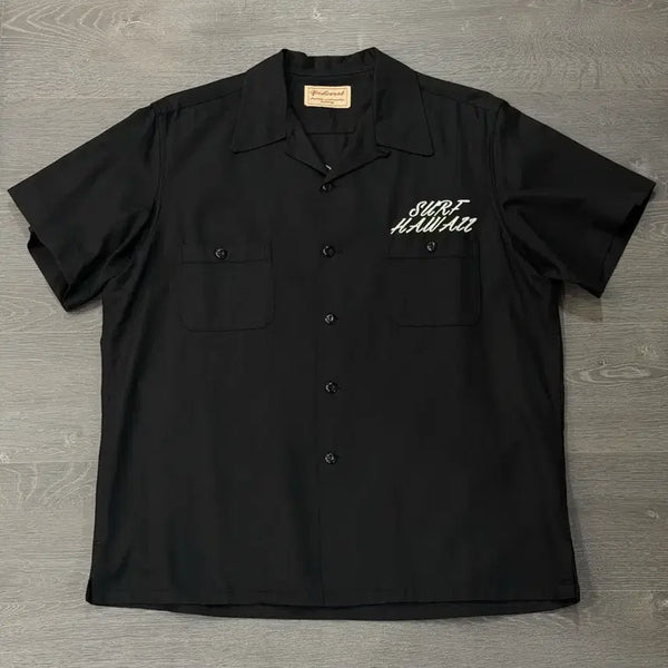 [BUNJANG] Needlework Rayon Bowling Shirt / 니들워크 레이온 볼링셔츠
