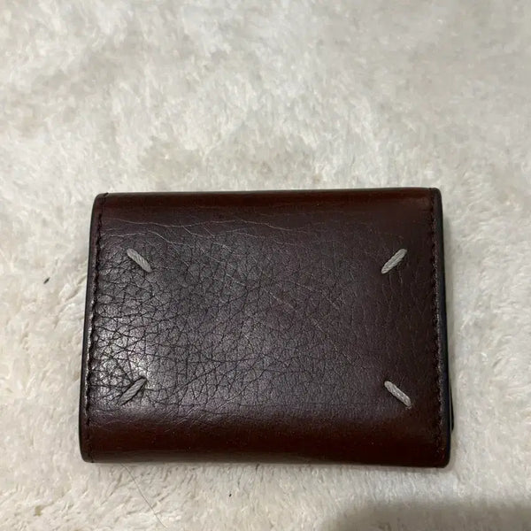 [BUNJANG] Maison Margiela Tri-Fold Wallet Brown Leather / 마르지엘라 3단지갑 브라운