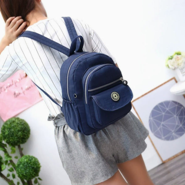 [BUNJANG] Women's Daily Travel Solid Color Mini Backpack Canvas Bag / 여성용 데일리 여행용 포켓 단색 미니 백팩 천가방 미니백팩 여성가방