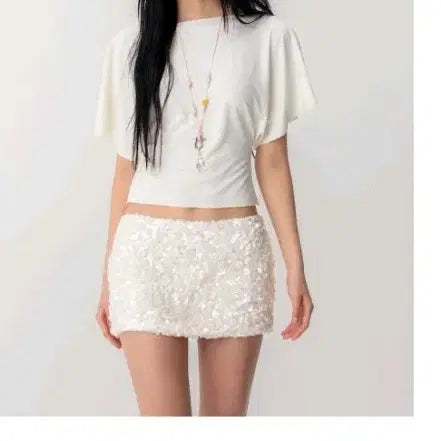 [BUNJANG] Glony Core Off T-Shirt Ivory / 글로니 코어오프 티셔츠 아이보리