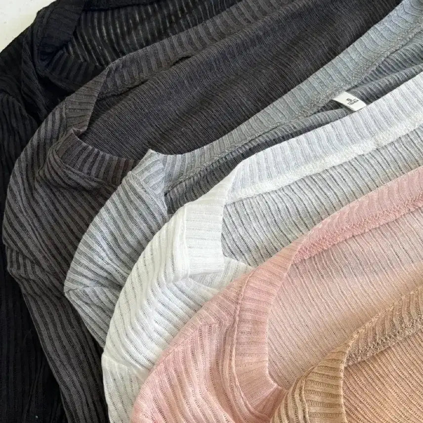 [BUNJANG] V-Neck See-Through Long Sleeve T-Shirt / 브이넥 시스루 긴팔티셔츠