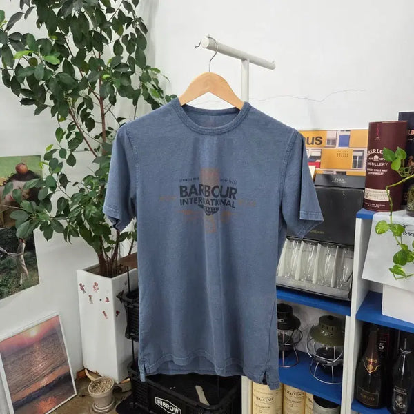 [BUNJANG] Barbour Printed Cotton Short Sleeve T-Shirt M / 바버 프린팅 코튼 반팔티셔츠 M