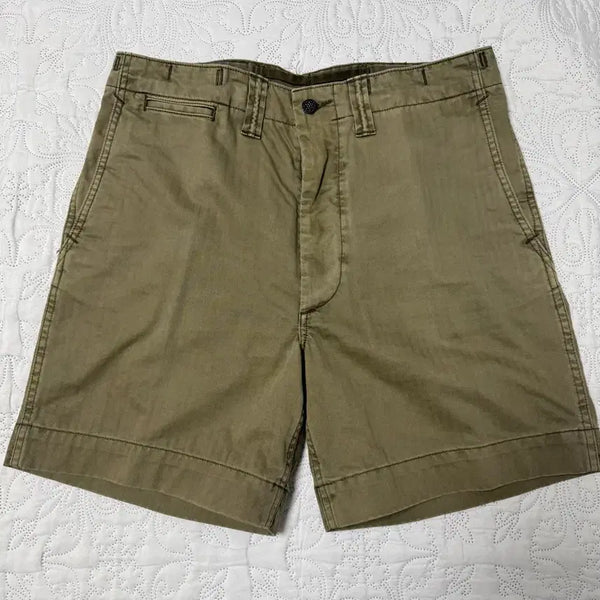 [BUNJANG] RRL Herringbone Twill Officer Shorts Khaki / [30] RRL 헤링본 트윌 오피서 쇼츠