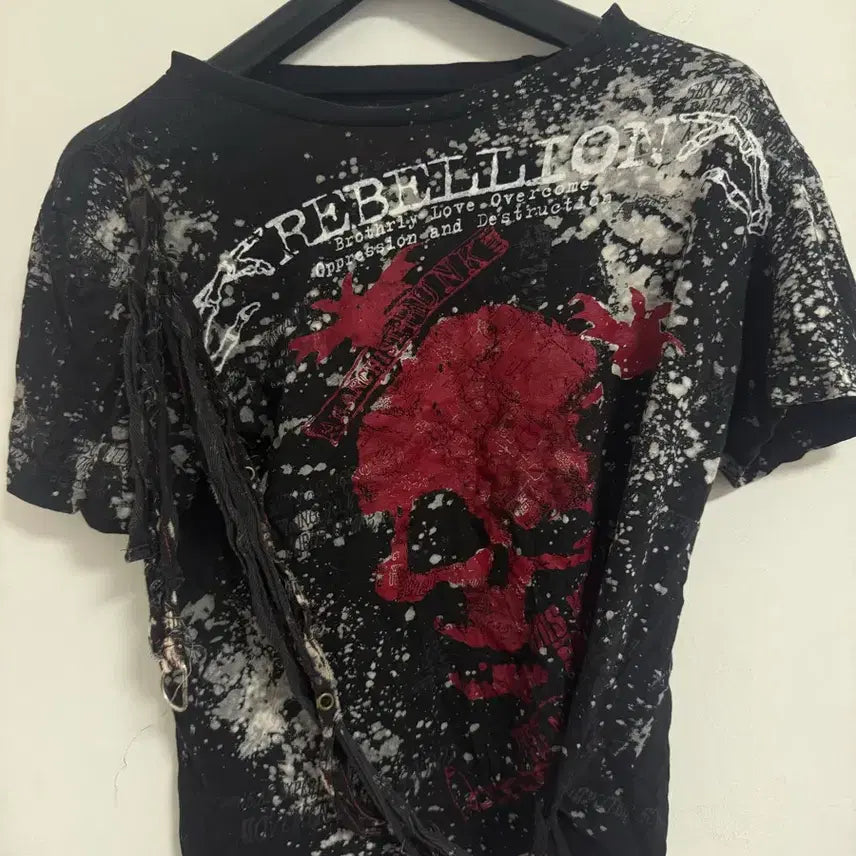 [BUNJANG] h.naoto Punk Short Sleeve T-Shirt (Mad Punk, Replem, Dim Moire, Goth, Subculture, Nana, Vintage) / h.naoto 에이치나오토 락펑크 반팔티(매드펑크 레플렘 딤모아르 고스 서브컬쳐 고딕 캐캐체 나나 빈티지)