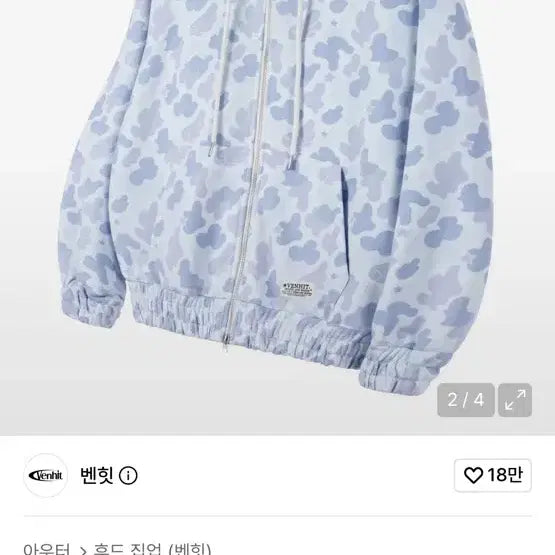 [BUNJANG] Benny The Hit Angel Camo Hooded Zip-Up / 벤힛 엔젤 카모 후드 집업