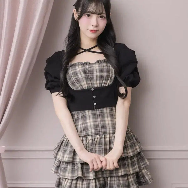 [BUNJANG] Pium Check Dress Setup Beige / pium 피움 체크 원피스 셋업 베이지 양지뢰 스나계