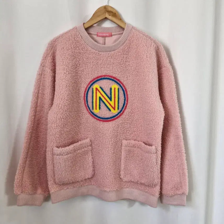 [BUNJANG] Nowhere Pink Fleece Sweatshirt T-Shirt / nowhere 핑크 뽀글이 맨투맨 티셔츠