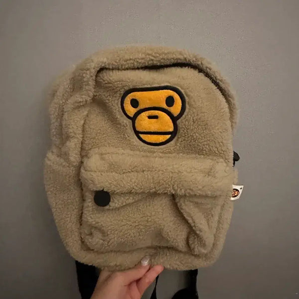 [BUNJANG] A Bathing Ape Baby Milo Mini Fur Backpack Beige / 베이프 베이비 마일로 미니 퍼 백팩 베이지