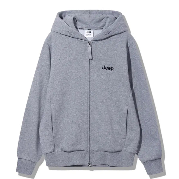 [BUNJANG] Jeep Compass Print Hooded Zip-Up (Melange Grey, L) / 지프 JQ3TZU001 멜란지그레이 남녀공용 나침반 프린트 후드집업