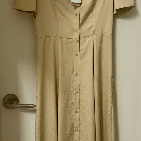 [BUNJANG] Vanessa Bruno Athe Beige Linen Half-Sleeve Long Dress (Size 36) / 아테 바네사브루노(athe vanessabruno)원피스 36