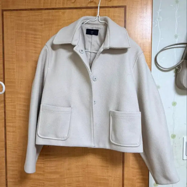 [BUNJANG] Ivory Cropped Jacket / 깔끔한 크롭 자켓 아이보리