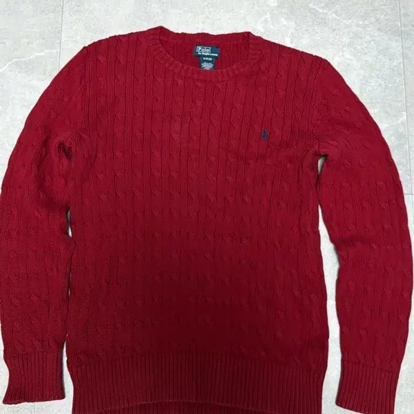 [BUNJANG] Polo Ralph Lauren Cable Knit Sweater Red / 폴로 랄프로렌 케이블 니트 레드