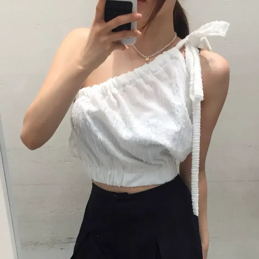 [BUNJANG] One Shoulder Blouse / 원숄더 블라우스