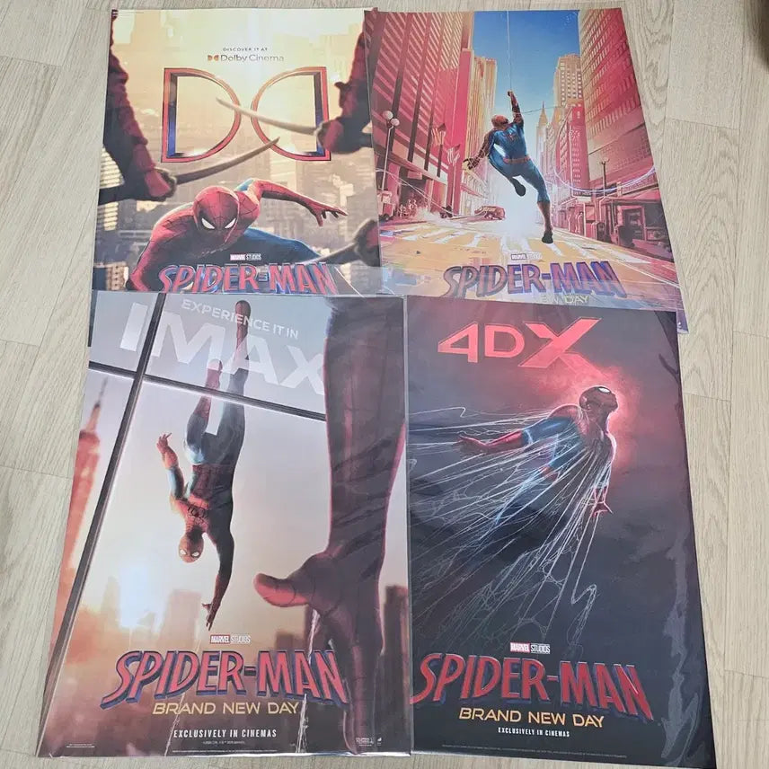 [BUNJANG] Spider-Man: Brand New Day IMAX, Dolby, 4DX, Gwangheum Poster Bundle Set / [포스터 4종일괄] 스파이더맨 브랜드 뉴 데이 포스터 IMAX 돌비 4DX 광음