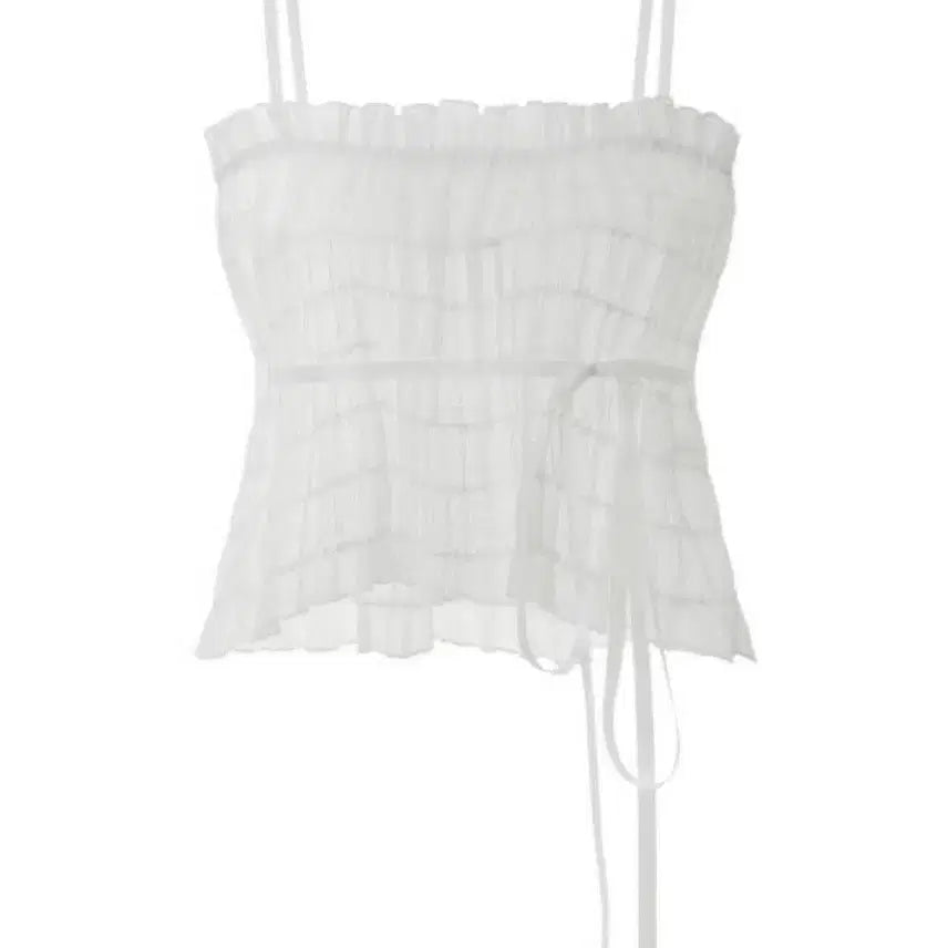 [BUNJANG] 3times Chiffon Wrinkle Sleeveless Top / 쓰리타임즈 쉬폰 링클 슬리브리스