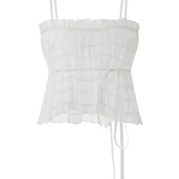 [BUNJANG] 3times Chiffon Wrinkle Sleeveless Top / 쓰리타임즈 쉬폰 링클 슬리브리스