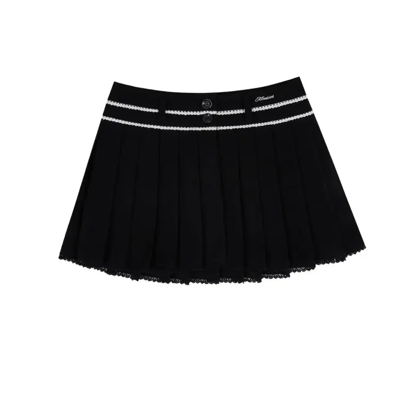 [BUNJANG] Clishier Moonlit Lace Pleated Skirt / 클리시어 문릿 레이스 플리츠 스커트 S
