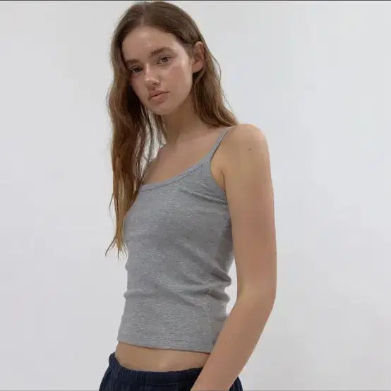 [BUNJANG] Headment Mochi Lipchemi Sleeveless Tank Top Gray / 헤더먼트 모찌 립케미 슬리브리스 나시 그레이