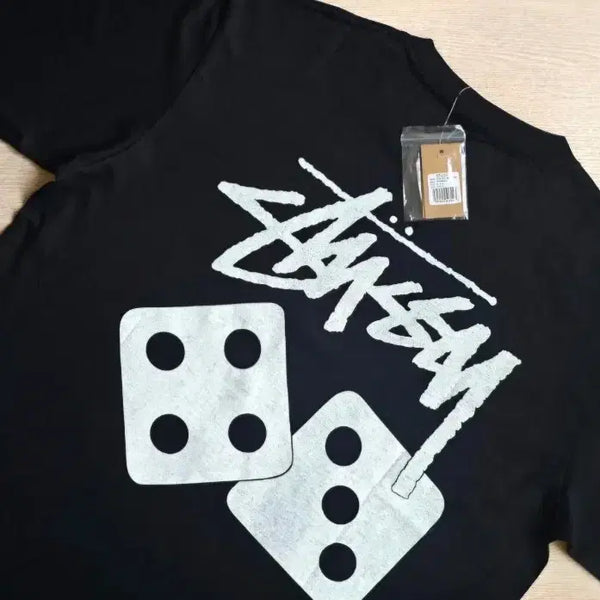 [BUNJANG] Stussy Dice Logo Short Sleeve T-Shirt Black / 스투시 반팔티 블랙 다이스 로고 L,XL