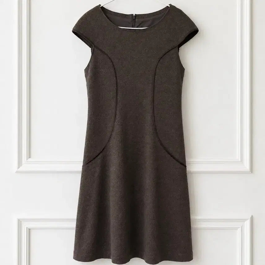 [BUNJANG] French Handmade Vintage Wool A-Line Dress / 프랑스 핸드메이드 빈티지 입체 절개 A라인 울 원피스