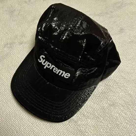 [BUNJANG] Supreme Gloss Ripstop Camp Cap Black / 슈프림 글로스 립스탑 캠프캡