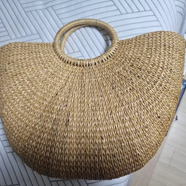 [BUNJANG] Rattan Tote Bag - Beige / 라탄 토트백 베이지