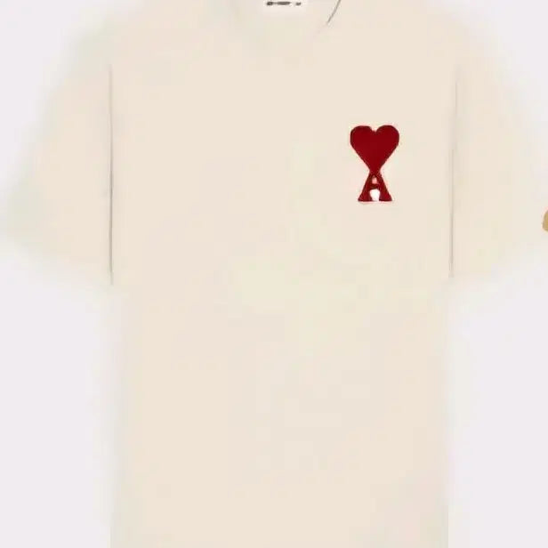 [BUNJANG] AMI Big Heart Logo T-Shirt Ivory M/L / 아미 빅 하트 로고 반팔티 아이보리 M L