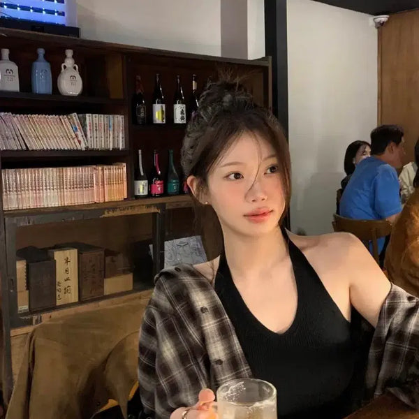 [BUNJANG] ONT Dove Check Shirt Brown / 온트 도브 체크셔츠 브라운