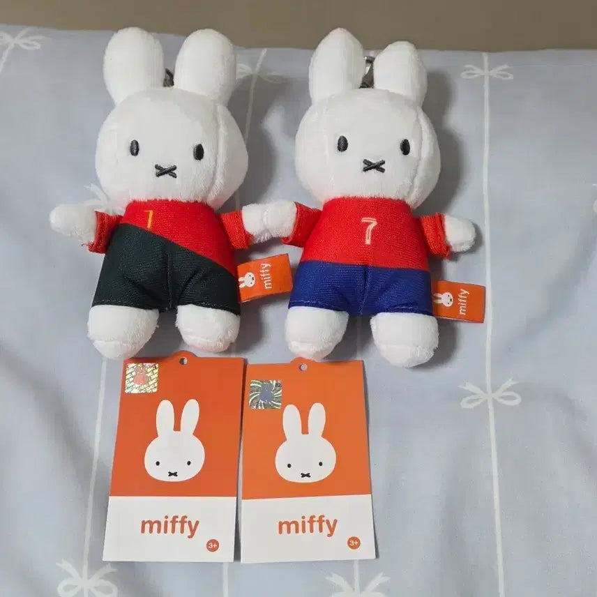 [BUNJANG] Miffy Mini Figure Keychain Set (World Cup Edition) / (정품)월드컵/축구미피 인형 키링 2개 세트