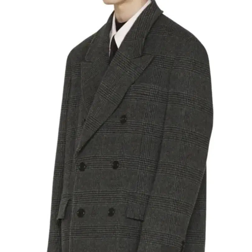 [BUNJANG] Mngu Breasted Check Coat / Mngu 브레스티드 체크 코트