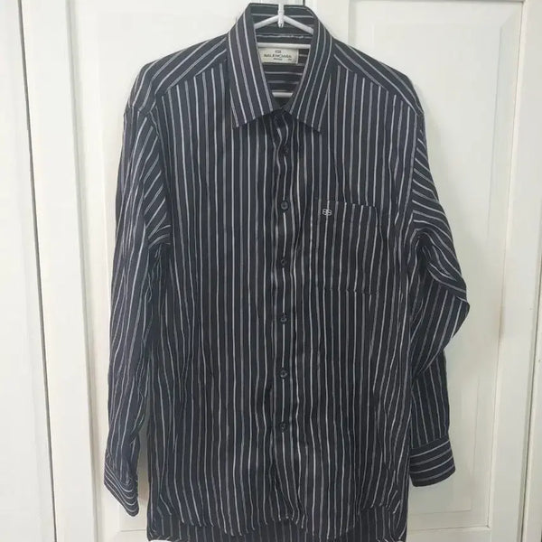 [BUNJANG] Balenciaga Men's Striped Shirt (Size 95) / 발렌시아가 남성  정품 스트라이프 셔츠 -95사이즈