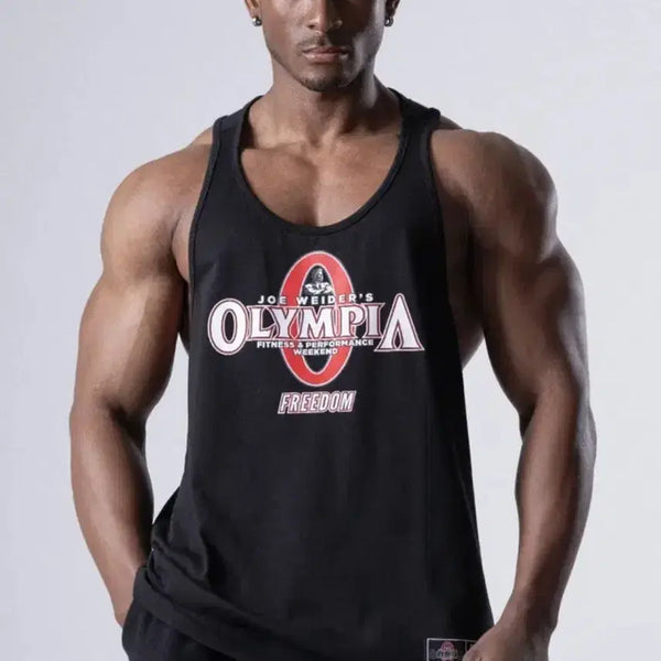 [BUNJANG] Freedom Olympia Big Logo T-Back Sleeveless Top (Black) / (새상품)프리덤 올림피아 빅 로고 T-Back 슬리브리스 (블랙)