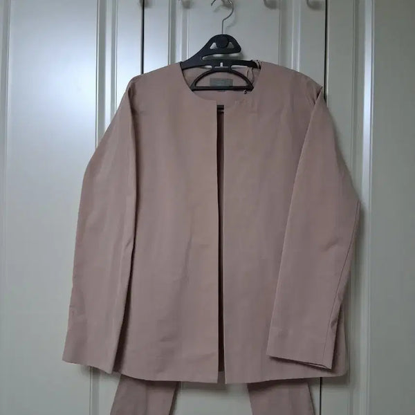 [BUNJANG] COS Women's Spring/Fall Open-Front Collarless Jacket - Dusty Pink / 코스COS 봄가을자켓 55 핑크노카라자켓