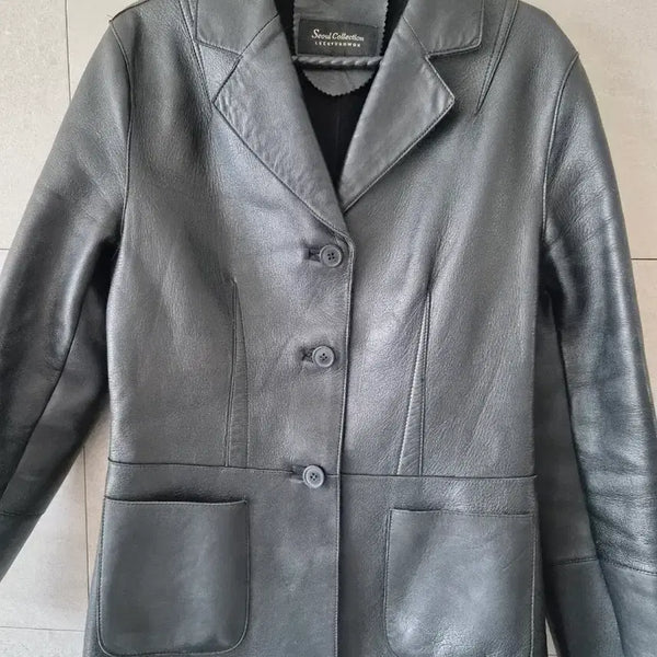 [BUNJANG] Seoul Collection Lee Kyung Won Women's Leather Jacket / 서울컬렉션이경원 여성 가죽 자켓
