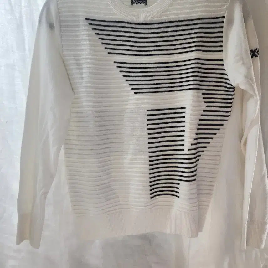 [BUNJANG] PXG Knit Sweater White/Black Size S / PXG 니트 스웨터 화이트/블랙 S