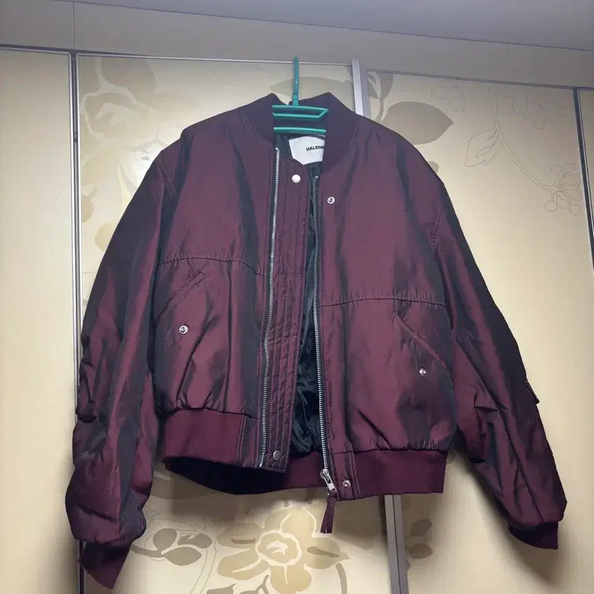 [BUNJANG] Allenne Burgundy Bomber Jacket / 알렌느 버건디 봄버 자켓 2 (급처)