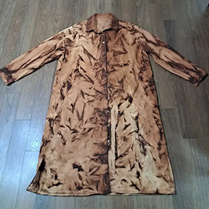 [BUNJANG] Natural Dye Persimmon Dye Long Shirt / 천연염색 감물염색 롱 셔츠