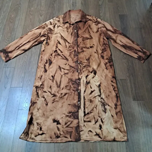 [BUNJANG] Natural Dye Persimmon Dye Long Shirt / 천연염색 감물염색 롱 셔츠