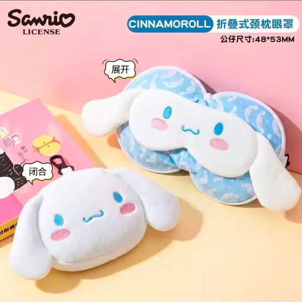 [BUNJANG] Sanrio Cinnamoroll Foldable Sleep Mask & Neck Pillow Set / 수입 정품 산리오 시나모롤 접이식 수면 안대+목베개 휴대용