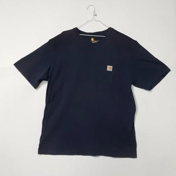 [BUNJANG] Carhartt Short Sleeve Polo Shirt Navy / 칼하트 반팔 카라티 네이비 0100