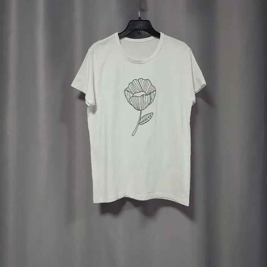 [BUNJANG] Flower Print Cotton T-Shirt / 플라워 면티