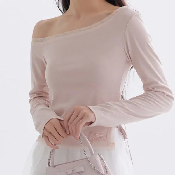 [BUNJANG] Dirtys Pure Mesh Satin Ribbon T-Shirt (Pink) Size S / 더티스 Pure Mesh Satin Ribbon T-Shirt (Pink) s사이즈